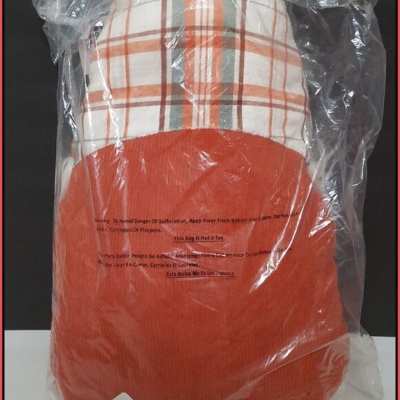 NEW RARE Novagratz Large Orange Halloween Gnome Shaped Pillow 13" x 22" - Picture 4 of 4